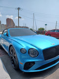 blue Bentley continental right exterior detail