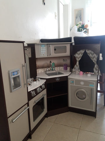 USED-KidKraft Ultimate Corner Play Kitchen with Lights & Sounds - Espresso (Pick Up in Jersey City,NJ)